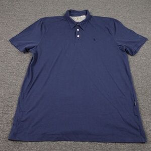 Volcom Polo Shirt Mens XL Blue Solid Knit Logo Short Sleeve Casual Top